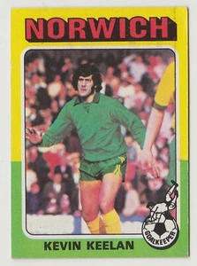 Topps Fútbol Rojo y Gris Espalda 1975 #154 Kevin Keelan Portero Norwich City En muy buena condición - Imagen 1 de 2