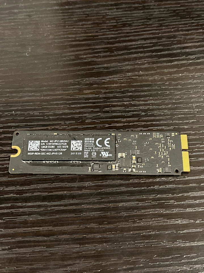 Samsung MZ-JPV128R/0A2 128GB SSD Drive 655-1857B  MacBook Air A1466 2015-2017 - Image 1 of 3