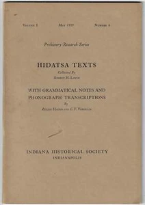 ROBERT H. LOWIE Hidatsa Texts 1939 Native American Language Linguistics - Picture 1 of 3
