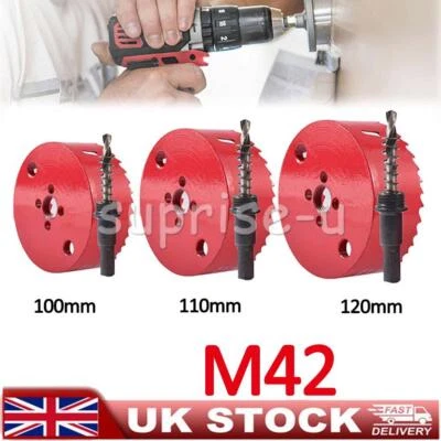 JOYCITY20 Hole Saw 100 mm-120 mm Drill Bit M42 HSS Arbor Pilot Hole Saw Metal Wood Plastic