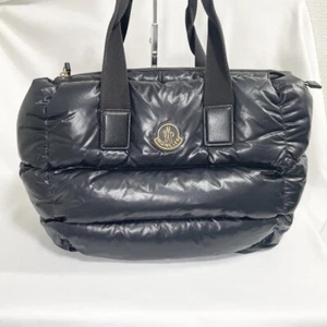 Moncler Quilted Caradoc Zipper Black Nylon Tote Bag Near Mint - Picture 1 of 17