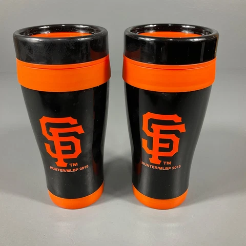 San Francisco Giants Black Stainless Steel Tumbler Gift MLB Orange - LOT OF 2 Cover
