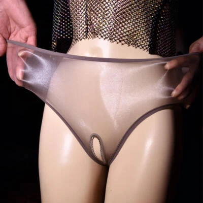 Calzoncillos brillantes transparentes al aceite de talla grande para mujer ropa interior bragas bragas bragas Foto 1 de 4