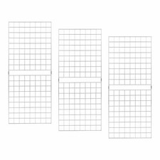 Econoco Portable 2’ x 5’ Chrome Grid Panels - Pack of 3