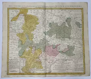 GERMANY BRUNSWICK HOMANN HRS 1762 18TH CENTURY LARGE ANTIQUE ENGRAVED MAP - Picture 1 of 13