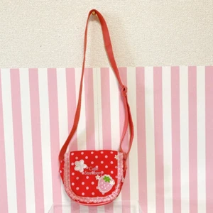 Mother Garden Pochette Shoulder Bag Red Cutie Strawberry Dot Frill Flower Japan - Picture 1 of 24