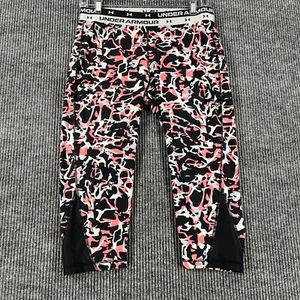 Under Armour Leggings Youth Girls Extra Large XL Compression Capri Activewear - Picture 1 of 15