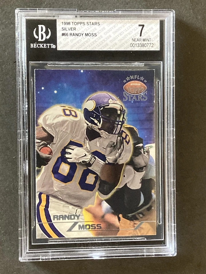 1998 Topps Stars Randy Moss Silver RC #/3999 Vikings Near MINT BGS 7 - Image 1 of 1