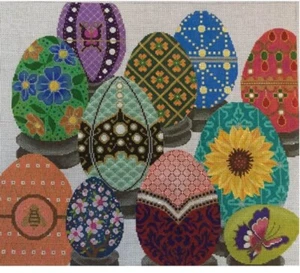 CLOISSONE EGGS HANDPAINTED NEEDLEPOINT CANVAS by JP Needlepoint - Picture 1 of 1