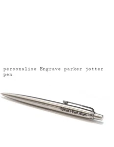 PERSONALISED ENGRAVED PARKER STAINLESS STEEL SILVER BALL POINT PEN -GIFT - Picture 1 of 3