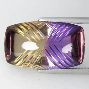 19.20Cts Outrageous Natural Bolivian Ametrine Long Cushion Magic Cut Gemstone - Picture 1 of 6