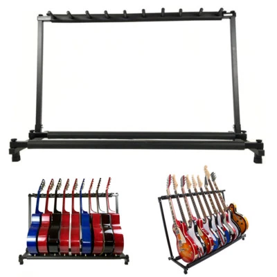 9er GITARRENSTÄNDER UNIVERSAL FÜR SECHS GITARREN - STATIV STÄNDER SCHWARZ
