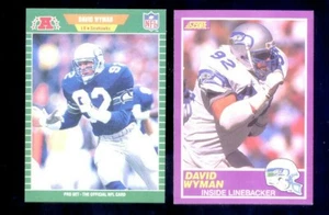 Lote de 2 cartas 1989 Pro Set Score David Wyman Seattle Seahawks novato - Imagen 1 de 1