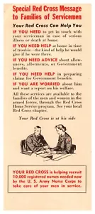 1944 U.S. Army "Special Red Cross Message to Families" Informational page - Picture 1 of 2