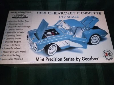 Gearbox 17951 1/12 1958 Chevrolet Corvette Blue Precision Series WP38 - Image 1 of 4