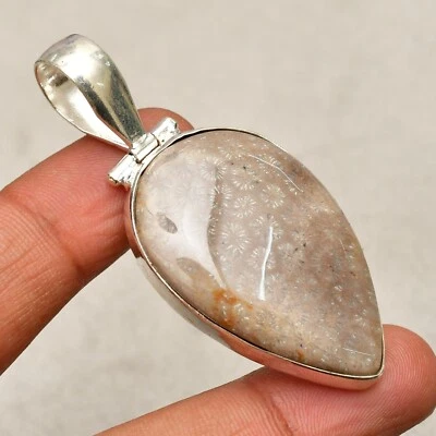 Ciondolo gioiello fatto a mano in argento sterling 925 con pietra preziosa co... - Immagine 1 di 4