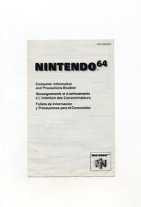 Nintendo 64 Consumer Information and Precautions Booklet Manual ONLY - Imagen 1 de 2