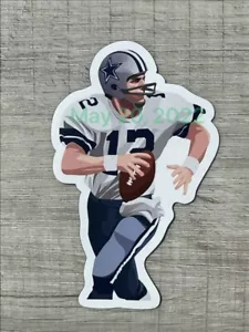 Roger Staubach #12 MAGNET - Dallas Cowboys NFL Man Cave Hardhat Vector art - Picture 1 of 1