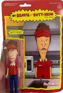 Reaction Beavis & ButtHead Figure Super 7 NIP w/Burger World Uniform - Picture 1 of 1