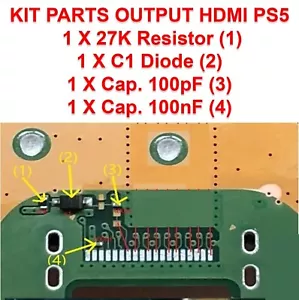 ✅ KIT RIPARAZIONE SONY PS5 USCITA VIDEO COMPONENTI SMD - RES + DIODE + CAP ✅ - Foto 1 di 1