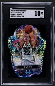 2022-2023 CAITLIN CLARK BOWMAN U BEST BUCKETS DIE-CUT SPECKLE REFRACTOR SGC 10 - Picture 1 of 2