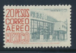 México C217 1956 20p Arquitectura Moderna Edificio Mex-Mex Marca de Agua H Pequeña Delgada - Imagen 1 de 2