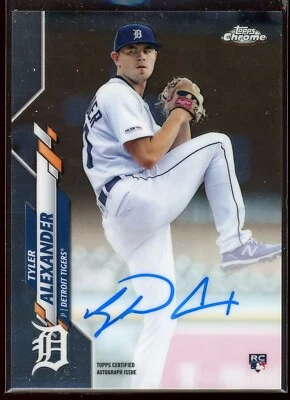 2020 Topps Chrome Rookie Autograph Auto RC #RA-TA Tyler Alexander Detroit Tigers - Image 1 of 2