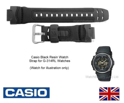 G-314RL Casio Watch Strap Band for G-314RL, G314RL - 10216864 - Black Resin - Image 1 of 4