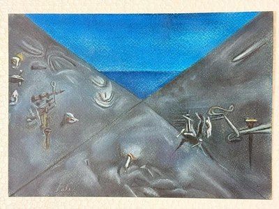 Salvador Dali (Handmade) Drawing on antique paper Signed and Sealed. - Image 1 of 3