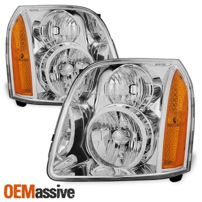 Fit 2007-2014 GMC Yukon/XL/Hybrid Replacement Headlights Headlamps L + R - Image 1 of 4