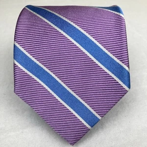 Brooks Brothers Makers And Merchants Repp Tie lavender, blue and white stripes - Picture 1 of 4