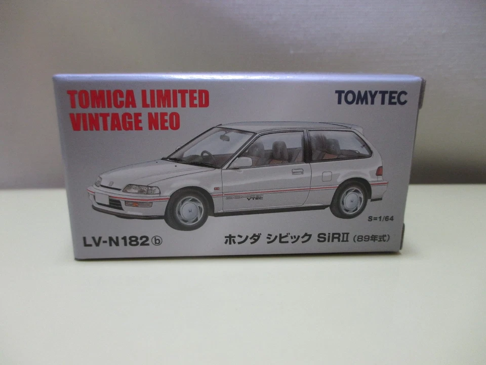 TOMY TEC Tomica Limited Vintage Neo LV-N182b 1/64 Honda Civic SiR-II White - Image 1 of 1