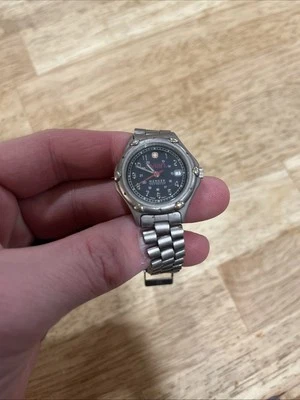 Wenger Swiss Military Women Black Dial Quartz 200m Dive Watch Evian Logo - image 1 of 4