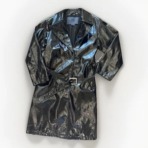 ZARA WOMAN NEU OHNE ETIKETT STEVEN MEISEL TRENCHCOAT MIT GÜRTEL KUNSTLEDER XS - Bild 1 von 18