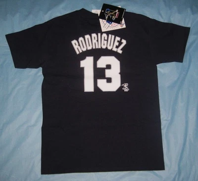 Vintage Majestic New York Yankees ALEX RODRIGUEZ Player Shirt YOUTH Large L NEW! - Image 1 of 4