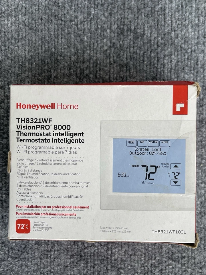 Honeywell VisionPRO Wi-Fi Digital Programmable Thermostat : TH8321WF1001. - Image 1 of 4