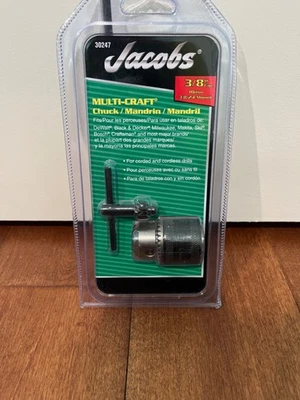 Jacobs 30247 Keyed Taper 3-Flat Shank Drill Chuck 3/8 in.  3/8-24 Mount - Image 1 of 2