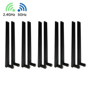 10pcs WiFi 2.4GHz 5Ghz Router Antenna Wifi Aerial Dual Frequency 16 Cm - Photo 1/8