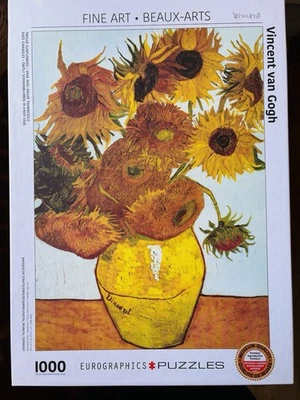 Vincent Van Gogh Twelve Sunflowers 🧩 EuroGraphics 1000pc Fine Art Jigsaw - image 1 of 4