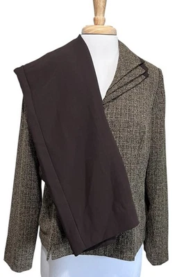 Danny Nicole Marrón Dorado Pantalón Traje 4 Botones Blazer Almohadillas para el Hombro Talla 14 Foto 1 de 4