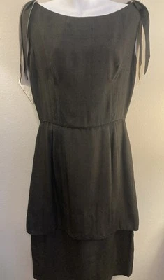 Vestido de cóctel vintage años 50 60 ajustado negro funda mezcla lino talla M, B 39,5 W 29 Foto 1 de 4