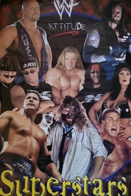 Póster de superestrellas de la WWF Austin Foley Rock Undertaker 1999 Funky sellado #8642/3457 Foto 1 de 4