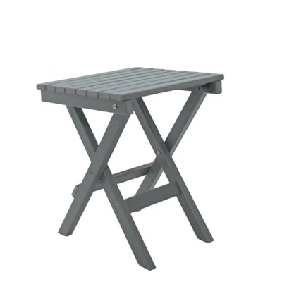 Outdoor Side Table Patio HDPE Small Outside Plastic Folding End Tables for Grey - Image 1 of 4