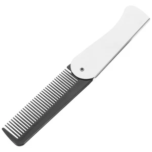 Salon Folding Hair Comb Portable Stainless Steel Plastic Comb For Travel Use - Picture 1 of 12