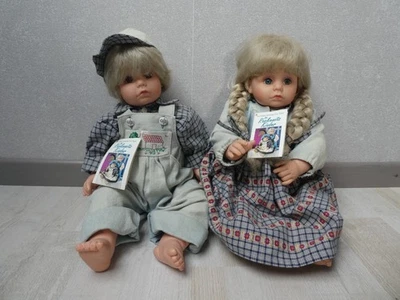 2 Künstlerpuppen von Gilde Handwerk, Rackewitz Kinder wie neu, Vitrinenpuppen - Bild 1 von 4