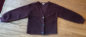Madewell Aubergine (eggplant) Fleece Cardigan Jacket Small - Picture 1 of 11