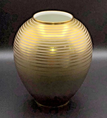 Vase Fuerstenberg Designer Fritz von Stockmeyer  Goldringe  Porzellan Art Deco - Bild 1 von 4