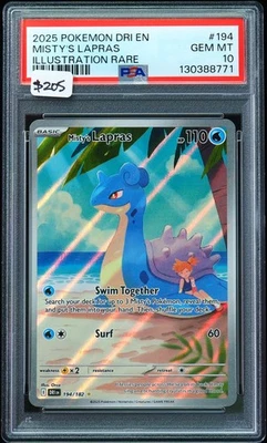 2025 Misty's Lapras #194 Illustration Rare PSA 10 Pokemon Card - Image 1 of 3
