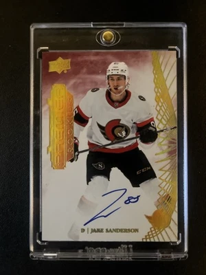 JAKE SANDERSON 2022-23 UPPER DECK PREMIER RED RC Rookie AUTO PARALLEL #147 - Image 1 of 2