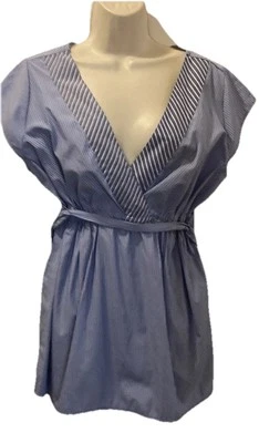 Top de maternidad grande a rayas azules y blancas de maternidad 25-187-1 Foto 1 de 4